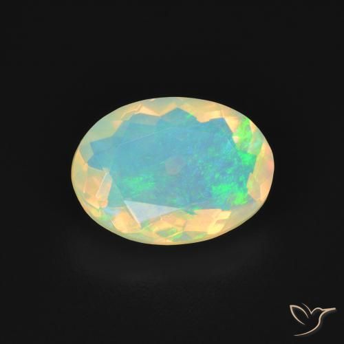 1.46ct طبيعي متعدد الألوان أوبال, بيضوي, شفاف