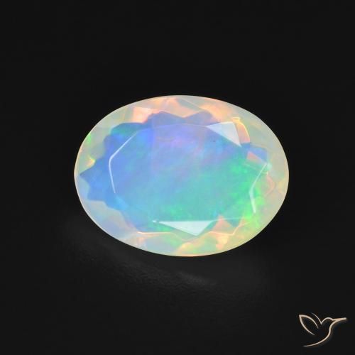 1.70ct طبيعي متعدد الألوان أوبال, بيضوي, شفاف