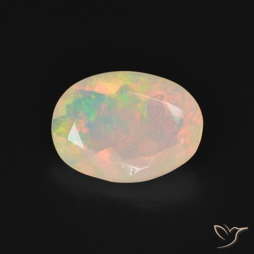 1.51ct طبيعي متعدد الألوان أوبال, بيضوي, شفاف, Photo A