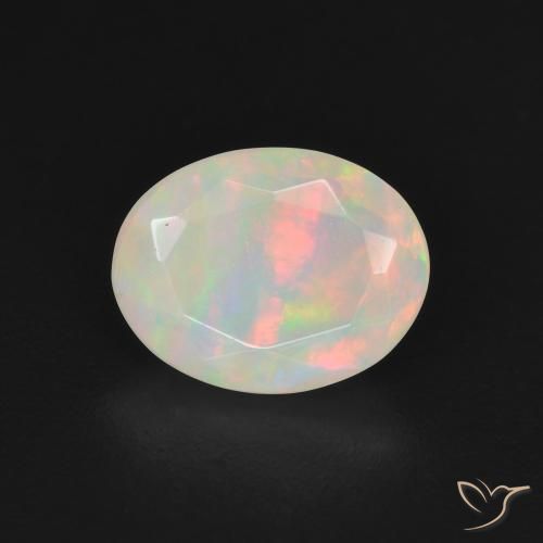 1.14ct طبيعي متعدد الألوان أوبال, بيضوي, نصف شفاف