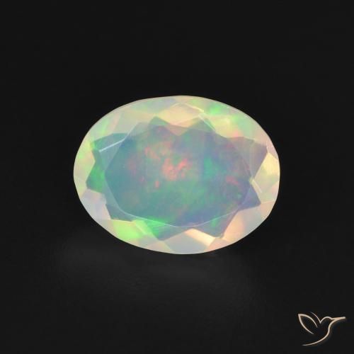 1.07ct طبيعي متعدد الألوان أوبال, بيضوي, شفاف