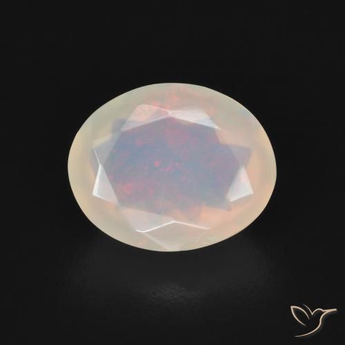 1.44ct طبيعي متعدد الألوان أوبال, بيضوي, شفاف