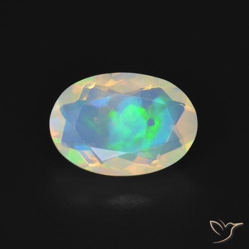 1.22ct طبيعي متعدد الألوان أوبال, بيضوي, شفاف