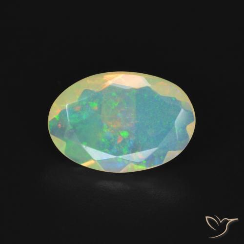 1.23ct طبيعي متعدد الألوان أوبال, بيضوي, شفاف
