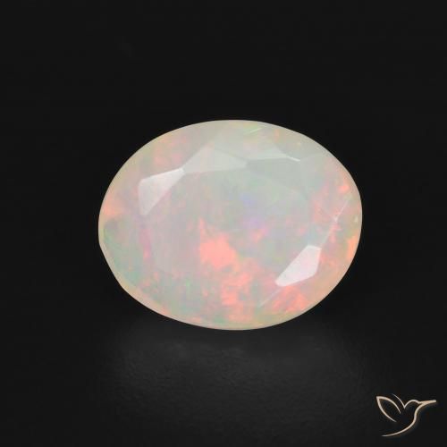 0.98ct طبيعي متعدد الألوان أوبال, بيضوي, نصف شفاف, Photo A