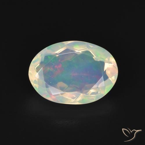 1.50ct طبيعي متعدد الألوان أوبال, بيضوي, شفاف, Photo A
