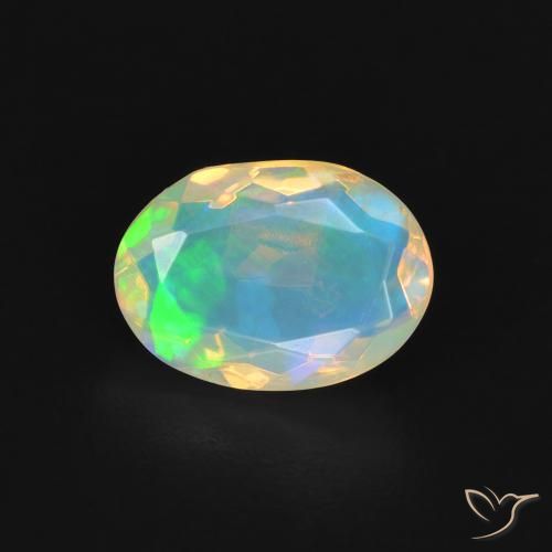 1.18ct طبيعي متعدد الألوان أوبال, بيضوي, شفاف
