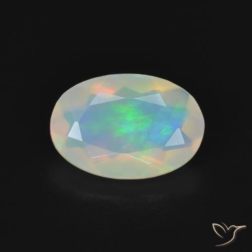 1.12ct طبيعي متعدد الألوان أوبال, بيضوي, شفاف