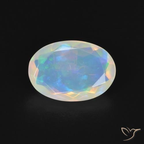 1.03ct طبيعي متعدد الألوان أوبال, بيضوي, شفاف, Photo A