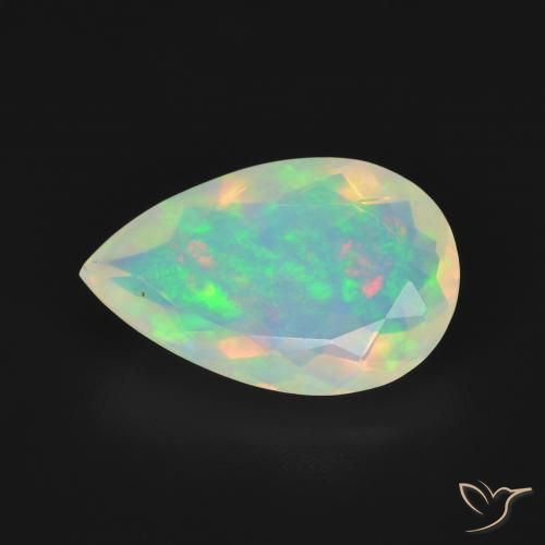 2.58ct طبيعي متعدد الألوان أوبال, شكل الكمثرى, شفاف