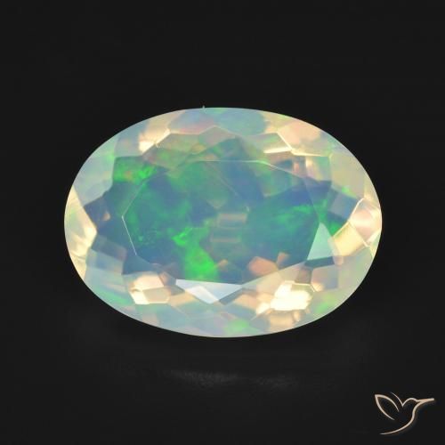 4.01ct طبيعي متعدد الألوان أوبال, بيضوي, شفاف
