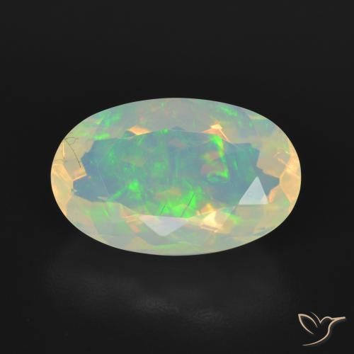 3.45ct طبيعي متعدد الألوان أوبال, بيضوي, شفاف