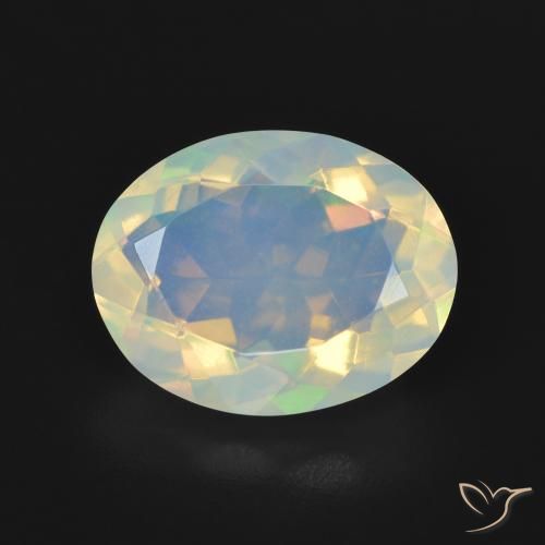 3.48ct طبيعي متعدد الألوان أوبال, بيضوي, شفاف
