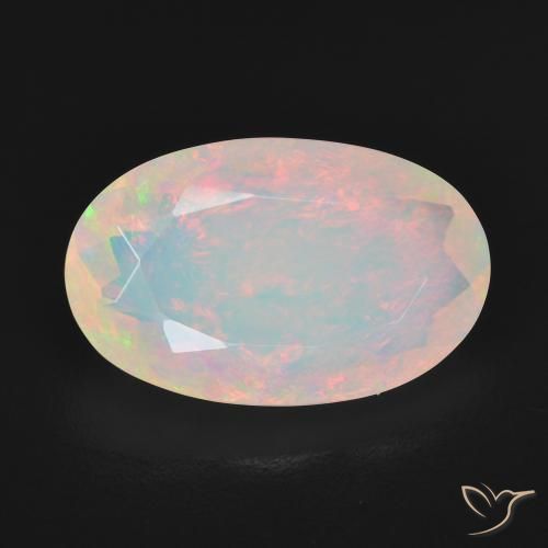 4.25ct طبيعي متعدد الألوان أوبال, بيضوي, شفاف, Photo A