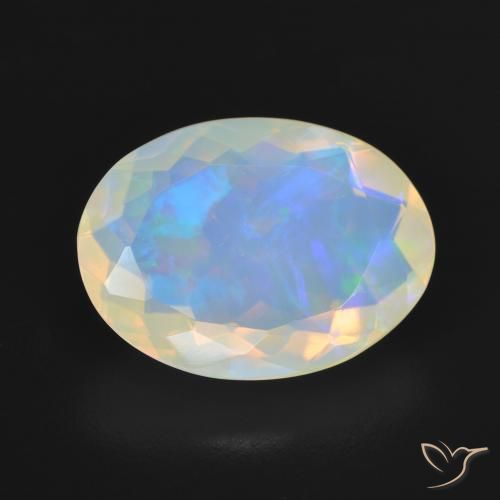 3.54ct طبيعي متعدد الألوان أوبال, بيضوي, شفاف, Photo A