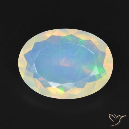 3.89ct طبيعي متعدد الألوان أوبال, بيضوي, شفاف