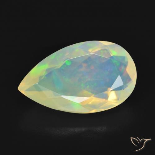 3.12ct طبيعي متعدد الألوان أوبال, شكل الكمثرى, شفاف