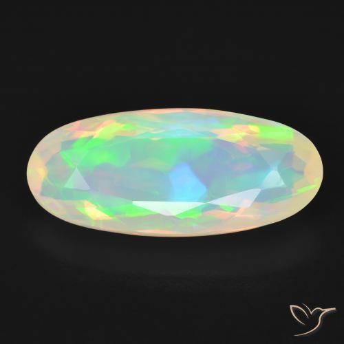 4.21ct طبيعي متعدد الألوان أوبال, بيضوي, شفاف