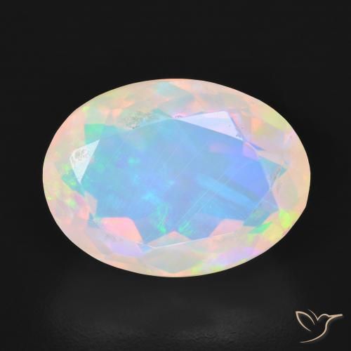 4.19ct طبيعي متعدد الألوان أوبال, بيضوي, شفاف