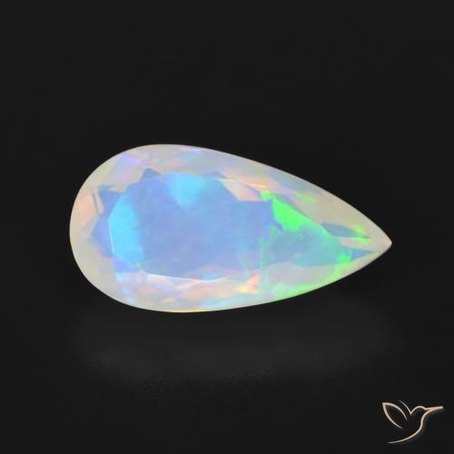 3.16ct طبيعي متعدد الألوان أوبال, شكل الكمثرى, شفاف, Photo A