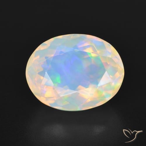 3.90ct طبيعي متعدد الألوان أوبال, بيضوي, شفاف