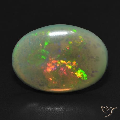 4.41ct طبيعي متعدد الألوان أوبال, بيضوي, نصف شفاف