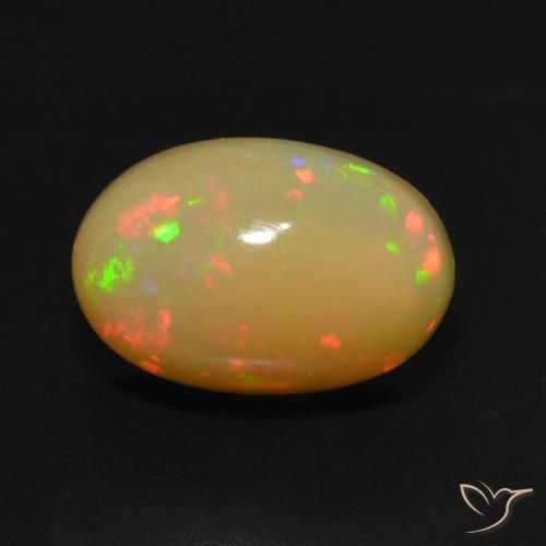 3.96ct طبيعي متعدد الألوان أوبال, بيضوي, نصف شفاف