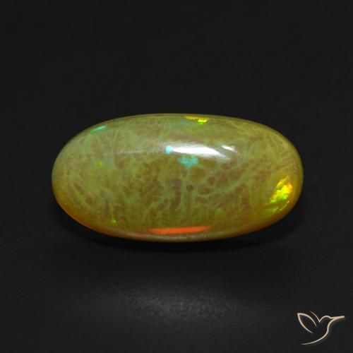 4.63ct طبيعي متعدد الألوان أوبال, بيضوي, نصف شفاف