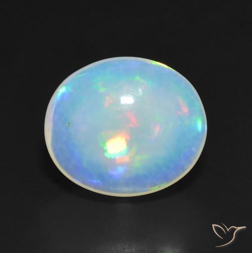 4.91ct طبيعي متعدد الألوان أوبال, بيضوي, نصف شفاف