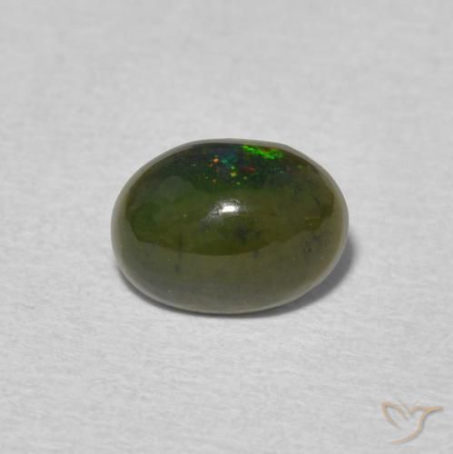 0.72ct طبيعي متعدد الألوان أوبال, بيضوي, غير شفاف