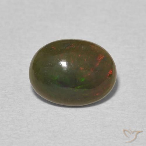 0.98ct طبيعي متعدد الألوان أوبال, بيضوي, غير شفاف