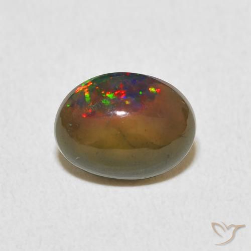 1.11ct طبيعي متعدد الألوان أوبال, بيضوي, غير شفاف