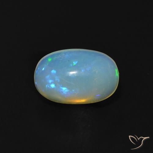 1.00ct طبيعي متعدد الألوان أوبال, بيضوي, شفاف