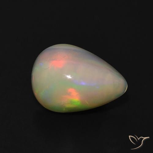 1.20ct طبيعي متعدد الألوان أوبال, شكل الكمثرى, شفاف, Photo A