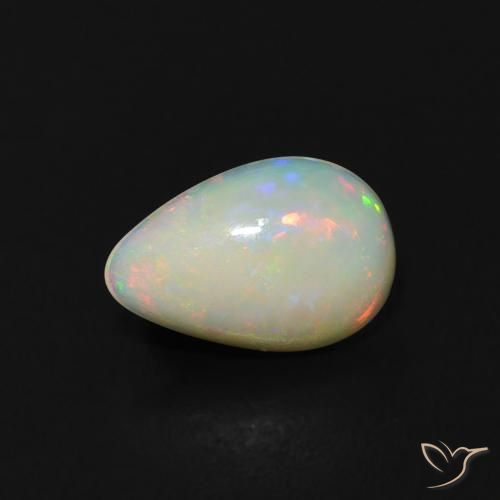 0.36ct طبيعي متعدد الألوان أوبال, شكل الكمثرى, شفاف