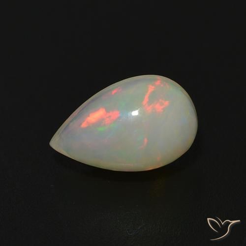 0.64ct طبيعي متعدد الألوان أوبال, شكل الكمثرى, شفاف