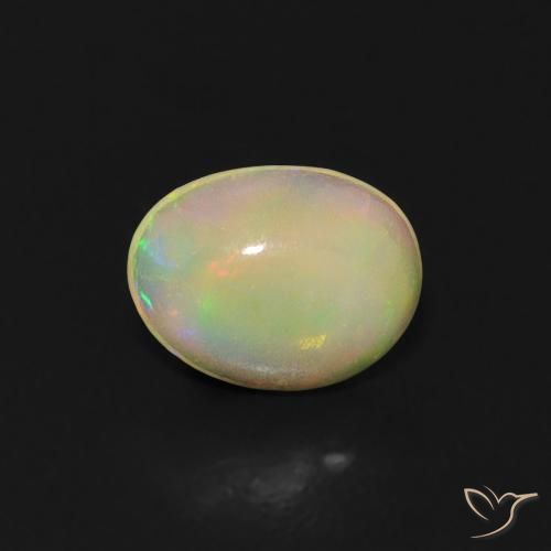 0.52ct طبيعي متعدد الألوان أوبال, بيضوي, شفاف
