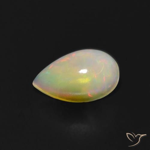 0.60ct طبيعي متعدد الألوان أوبال, شكل الكمثرى, شفاف