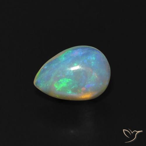 0.52ct طبيعي متعدد الألوان أوبال, شكل الكمثرى, شفاف