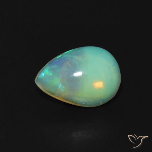 0.49ct طبيعي متعدد الألوان أوبال, شكل الكمثرى, شفاف