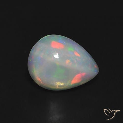 0.74ct طبيعي متعدد الألوان أوبال, شكل الكمثرى, شفاف
