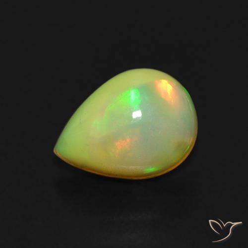 0.76ct طبيعي متعدد الألوان أوبال, شكل الكمثرى, شفاف