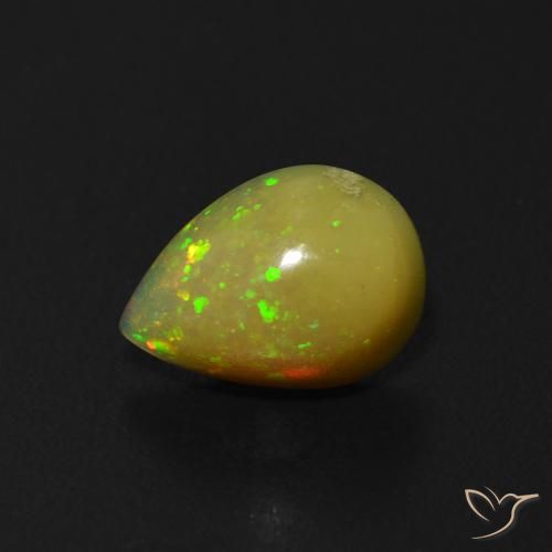 0.68ct طبيعي متعدد الألوان أوبال, شكل الكمثرى, شفاف
