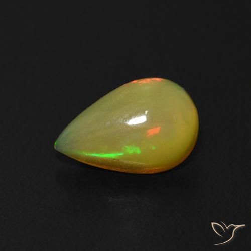 0.53ct طبيعي متعدد الألوان أوبال, شكل الكمثرى, شفاف