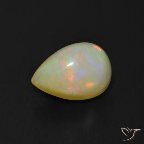 1.05ct طبيعي متعدد الألوان أوبال, شكل الكمثرى, شفاف, Photo A