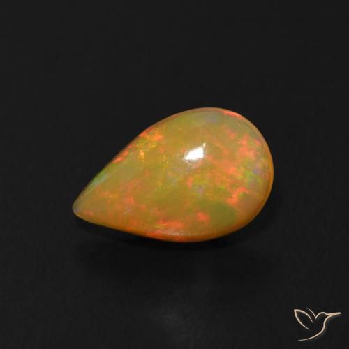 0.50ct طبيعي متعدد الألوان أوبال, شكل الكمثرى, شفاف