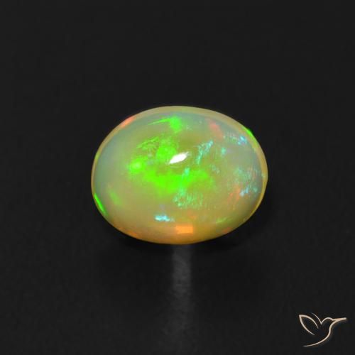 0.45ct طبيعي متعدد الألوان أوبال, بيضوي, شفاف