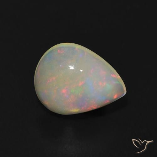 1.02ct طبيعي متعدد الألوان أوبال, شكل الكمثرى, شفاف, Photo A