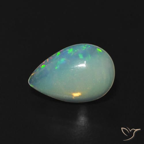 0.76ct طبيعي متعدد الألوان أوبال, شكل الكمثرى, شفاف