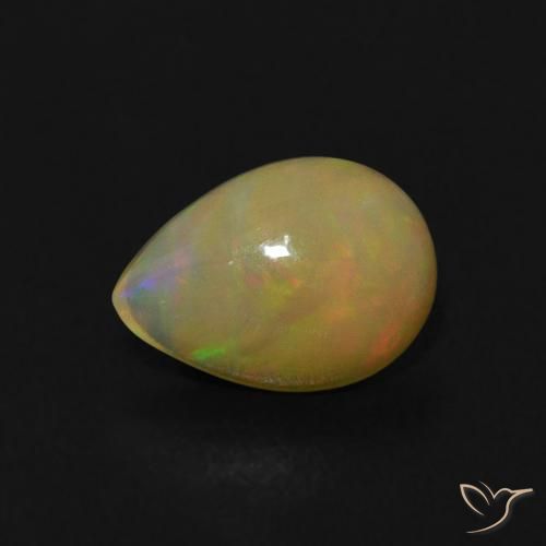 0.39ct طبيعي متعدد الألوان أوبال, شكل الكمثرى, شفاف, Photo A
